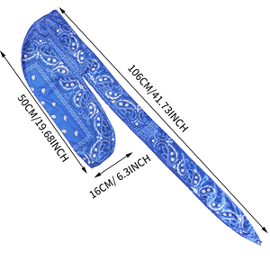 <span class=keywords><strong>Durag</strong></span> en Soie Imprimé <span class=keywords><strong>Motif</strong></span> Améba avec Longue Queue pour Soins Capillaires et Sport, Unisexe, Vente en Gros - Product Image 3