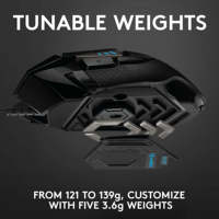 Ratón para juegos Logitech G502 Hero original con cable, ergonómico, Lightspeed, peso ajustable, RGB, 11 botones programables.