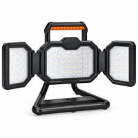 Lampe de chantier LED rechargeable 30W 50W, portable, 3 panneaux, trépied pliable, projecteur USB C pour la construction et la réparation