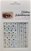 Visage gemmes auto-adhésif visage strass pour maquillage Festival visage bijoux bâton sur perles cheveux gemmes perle strass autocollants