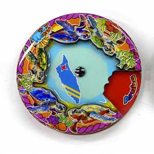 Imanes Redondos Personalizados para Refrigerador con Diseño de Flamenco, Loro, Delfín y Tortuga - Product Image 1