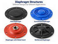 Diaphragme en caoutchouc NBR EPDM Silicone moulé sur mesure pour pompes de contrôle de fluides