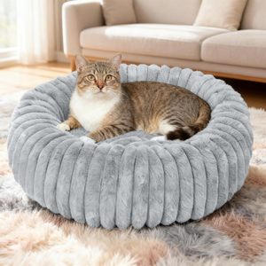 Warm Pet Kennel in Winter High Weight Straight Rabbit Plush Pet <b>Mat</b> Round <b>cat</b> Kennel Dog Bed - Product Image 1