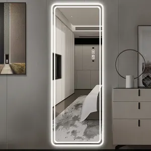 Популярное прямоугольное Безрамное светодиодное светящееся зеркало, зеркало для парикмахерской, прозрачное зеркало для макияжа, Парикмахерское зеркало