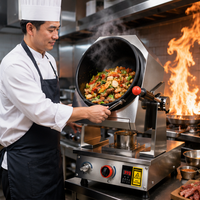 Robot de cuisson automatique à gaz haute performance pour wok, en acier inoxydable, pour cuisines professionnelles de riz frit