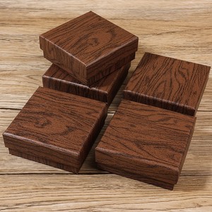 <b>Vintage</b> Style Brown Wood Grain Jewelry <b>Box</b> Rectangle 8.5x8.5x3.5cm For Necklaces Bracelets Gift Packaging - Product Image 4