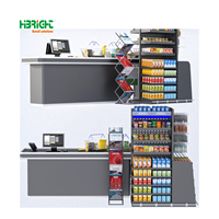 Comptoir de caisse de supermarché commercial Highbright HBE-CC, table de caisse, présentoir, couleur et taille personnalisables, logo personnalisé