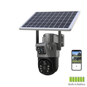 Kamera Keamanan Jaringan WIFI Dual Lensa 4G dengan Pelacakan Otomatis, Dual Layar, PIR, Pelacakan Manusia V380, Laris Terjual - Product Image 3