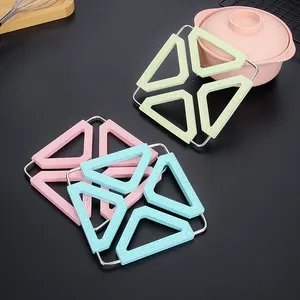 Silicone Collapsible Trivet Square Kitchen Heat-proof Table Mats Pot Pad Coasters For Drinks Washable