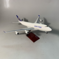 Modèle d'avion en résine LED avec support 47 cm Boeing 747-400 United Airlines Échelle 1/150