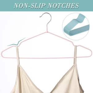 Cintre à linge antidérapant en métal rose pour dortoir et maison, support à vêtements double usage sec et humide pour adulte - Product Image 3