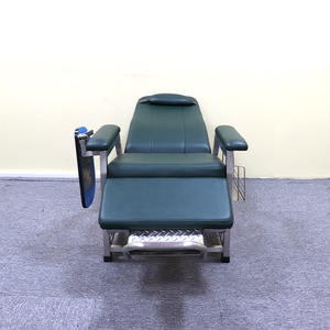Hospital Reclining IV Drip Chair with <b>Footrest</b> and Shelf Single Person Use Foam-Filled Non-Electric KJW-04 - Product Image 1