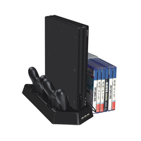 Station de stockage multifonctionnelle pour ventilateur de refroidissement pour console PS4/Slim/Pro Station de charge pour manette Playstation 4 avec 3 ports usb