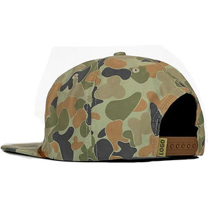 Gorra de Camionero de 5 Paneles con Visera Plana, Diseño de Parche de Cuero Personalizado con Logotipo OEM, Gorras de Poliéster, Gorra Clásica con Cierre a Presión y Logotipo Bordado - Product Image 5