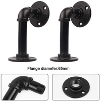 Étagères en fer bronze industriel, supports muraux suspendus à double bride pour étagères flottantes décoratives en bois