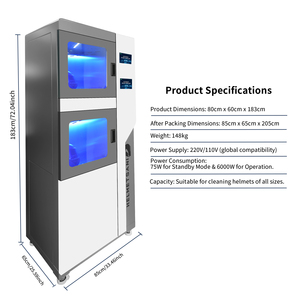 Manufacturer Custom Dual Warehouse Automatic Bike Helmet Cleaning Commercial Motorcycle Helmet Vending Cleaning Machine - Product Image 2
