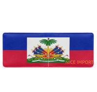 Dompet Kulit Bendera Guadelope untuk Pria Dompet Lipat Dua Kapasitas Ekstra dengan Jendela ID Dompet Tipis dengan Banyak Slot Kartu