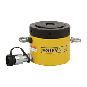 Cylindre hydraulique à simple effet de 100 tonnes à faible hauteur avec écrou de blocage en acier inoxydable 700 bars - Product Image 1
