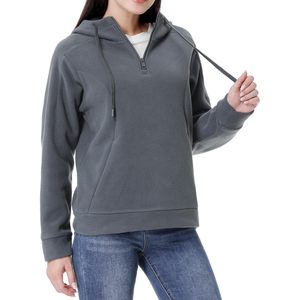 Sweat-shirt à capuche en polaire pour femme FOXA, fermeture éclair quart de tour, manches longues, pull décontracté avec poche, veste en polaire respirante - Product Image 1
