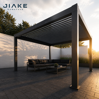 Pergola robuste Jiake 6063-T5 avec toit à lames motorisées en aluminium pour aménagement paysager, cour, jardin, patio, pavillon extérieur