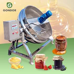 Marmite industrielle électrique en acier inoxydable à double enveloppe vapeur pour la cuisson du lait, des sandwichs, des confiseries et du sucre, avec agitateur - Product Image 1