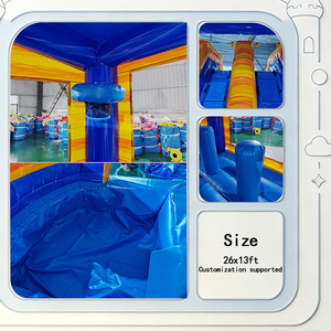 Château gonflable d'extérieur avec toboggan rebondissant, garde-corps amovible, PVC brillant, imperméable, pour événements de carnaval - Product Image 2