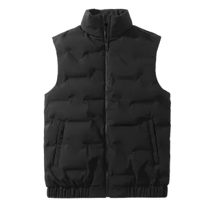 Gilet de travail de haute qualité avec logo personnalisé OEM, uniforme hiver chaud rembourré en coton matelassé, gilet bouffant pour hommes