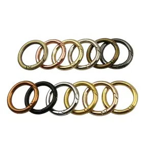 1 inch Inside Diameter Round Rings Carabiners Clips Snap Hooks Metal Spring Gate O Rings DIY Accessory