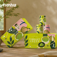 Boîte en métal rectangulaire recyclable personnalisée Tianhui pour les feuilles de thé, la poudre de matcha, l'emballage de l'ensemble, boîte cadeau