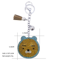 Porte-clés Winnie l'ourson tendance et orné de pierres, accessoire de sac pour femme, pendentif porte-clés