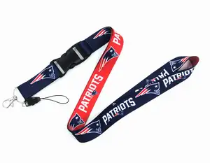 Premium USA NFL Logo Leher Lanyard 2 Sisi 32 Tim Sepak Bola Gantungan Kunci Tali Lanyard Dilepas untuk Ponsel Kamera Pemegang