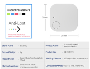 BT Mini-Tracker Tragbarer Anti-Verlust-Ortungsgerät mit App-Fernbedienung für Schlüssel, Taschen, Haustiere, GPS <span class=keywords><strong>Isearching</strong></span> App - Product Image 2
