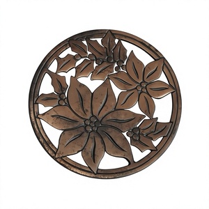 Metal Aluminium Round Shaped Trivet Luxury Decorative <b>Mats</b> & Pads Trivet Kitchenware Unique Flower Design - Product Image 1