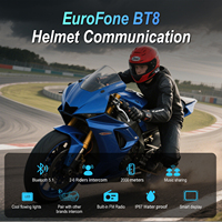Système de communication pour 6 motards sur 2000 m, interphone de casque de moto avec son HiFi/lumière RGB/lecture de musique