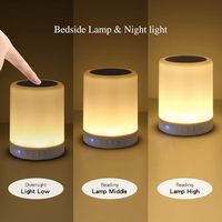 Lampe de chevet LED portable avec haut-parleur sans fil et lumière nocturne tactile RGB pour la maison, les fêtes et les cadeaux