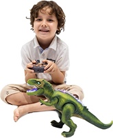 Robot dinosaure télécommandé pour enfants, jouet réaliste t-rex avec œil brillant et tête tremblante