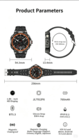 Reloj Inteligente KC89 para Hombre con Llamadas Bluetooth, Linterna, Monitor de Ritmo Cardíaco y Presión Arterial