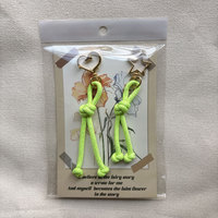 Porte-clés en corde tressée de polyester, pendentif coloré Cœur Étoile, pour sac à main, sac à dos, voiture, téléphone, durable, écologique, cadeau