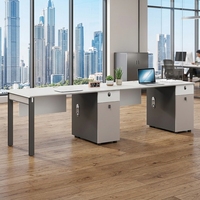 Poste de travail en îlot de bureau, bureau informatique moderne en bois, avec cloison de séparation pour employé, ensemble de mobilier de direction, vente en gros