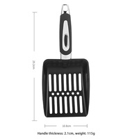 Poignée ergonomique en acier inoxydable pour litière pour chat Accessoire de nettoyage facile pour bac à litière pour chat