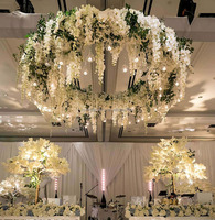 Guirlande de fleurs artificielles en glycine verte pour plafond de mariage, vigne en soie pour décoration de plafond de fête de mariage