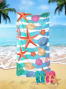 منشفة شاطئ مخصصة بطباعة رقمية، منشفة شاطئ خفيفة الوزن من الألياف الدقيقة مقاومة للرمال بتصميم مخصص - Product Image 4