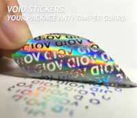 Étiquettes holographiques VOID en PET durables avec logo personnalisé - Autocollants de sécurité anti-effraction - Étiquettes imprimées personnalisables, imperméables et résistantes à l'huile