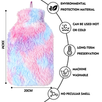 Bouillotte en peluche réutilisable de 2000 ml, très vendue, avec housse en peluche