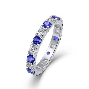 Anello in Argento 925 con Moissanite Stile Europeo e Americano, Gioiello da Donna con <span class=keywords><strong>Zaffiro</strong></span> <span class=keywords><strong>Rosso</strong></span> Verde Smeraldo in Argento Puro 925 - Product Image 3