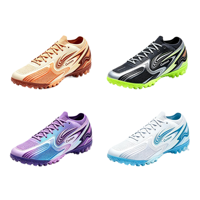 Chaussures de football à crampons longs en TPU à maille dégradée pour jeunes, crampons de football pour terrain naturel, à lacets, pour matchs professionnels, unisexes