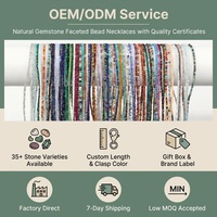 Collier de perles facettées non naturelles de 2 mm, plus de 35 couleurs de pierres (turquoise, grenat, lapis-lazuli, œil de tigre), fermoir en argent délicat, vente en gros OEM