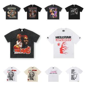卸売夏ファッション高品質メンズビンテージTシャツ流行の特大ドロップショルダー半袖中古アパレルストック - Product Image 3