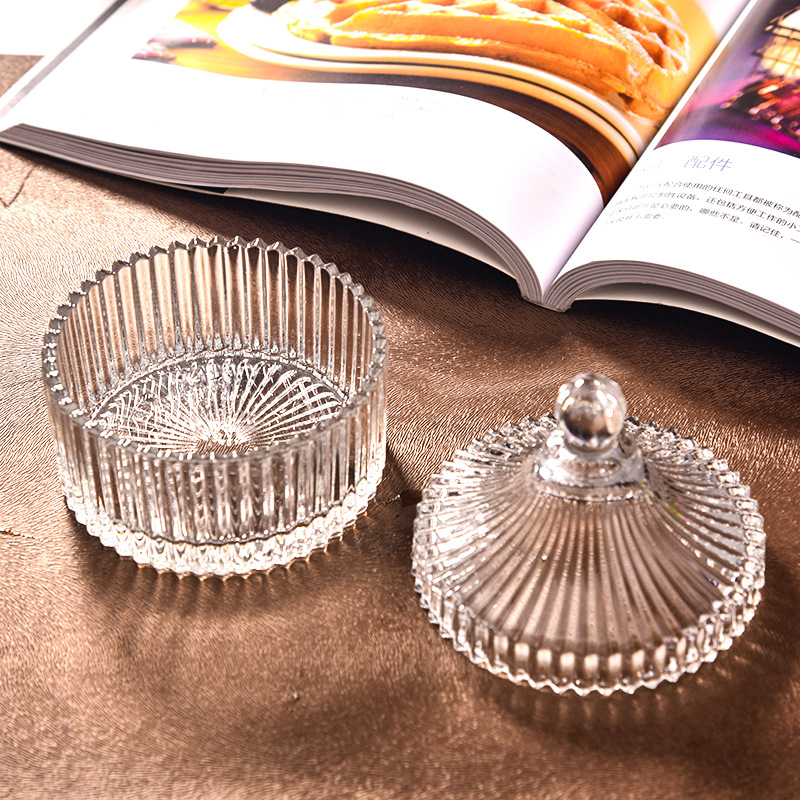 Home decor clear 50~1000ml decorative glass jars and lids glass candy jar