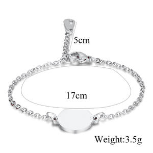 Logo personalizzato Pulsera Personalizada acciaio inossidabile placcato oro gioielli moda <span class=keywords><strong>donna</strong></span> bracciale con incisione in bianco - Product Image 4